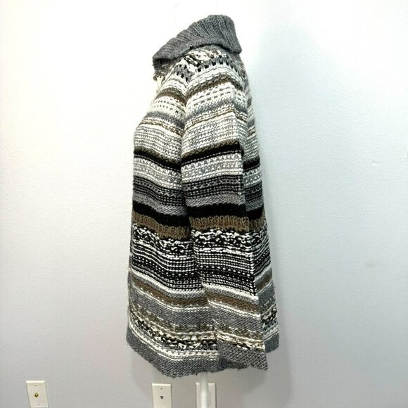 J. Jill Womens Open Front Cardigan Knit Striped Sweater Wool Alpaca Blend XS - Picture 6 of 12